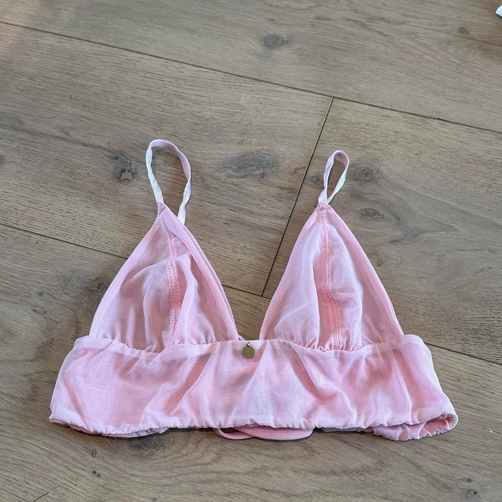 gooseberry intimates light pink mesh triangle bralette